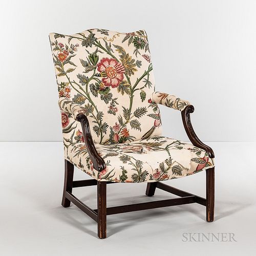 Chippendale Upholstered Open Armchair