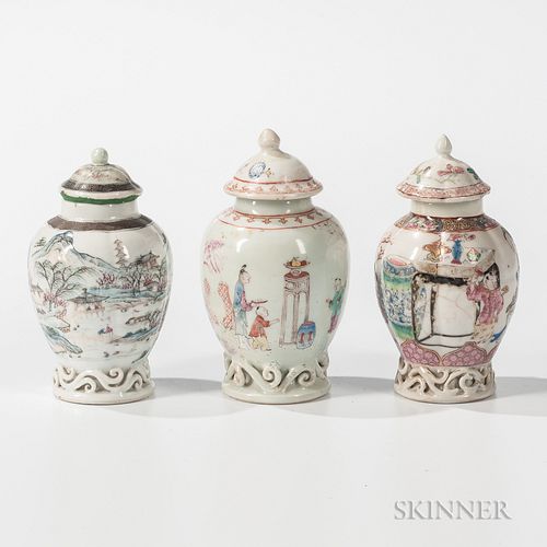 Three Export Porcelain Jars