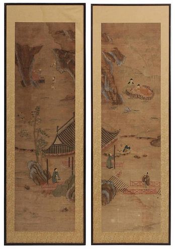 Pair of Fine Chinese Embroidered