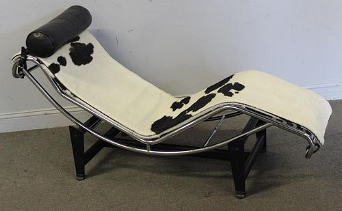 Midcentury Le Corbusier LC4 Style Cowhide Lounge