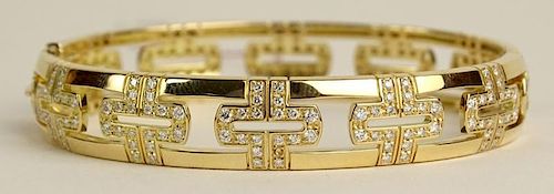 Lady's Bulgari approx. 3.50 Carat Round Cut Diamond and 18 Karat Yellow Gold Parentesi Bracelet