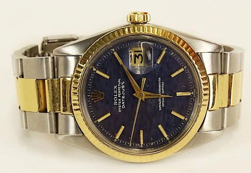Men's Circa 1971 Rolex Stainless Steel and 14 Karat Yellow Gold Datejust Watch