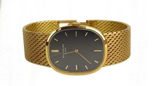 Vintage Patek Philippe 18 Karat Yellow Gold Manual Movement Golden Ellipse Watch