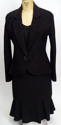 From a Palm Beach Socialite, A Christian Dior 3 Piece Brown Wool Blend Suit
