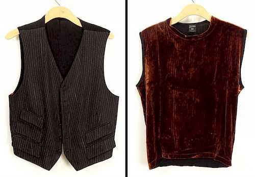 Men's Vintage Jean Paul Gaultier Homme Vest and Jean Paul Gaultier Homme Pull Over Velvet Sweater Vest