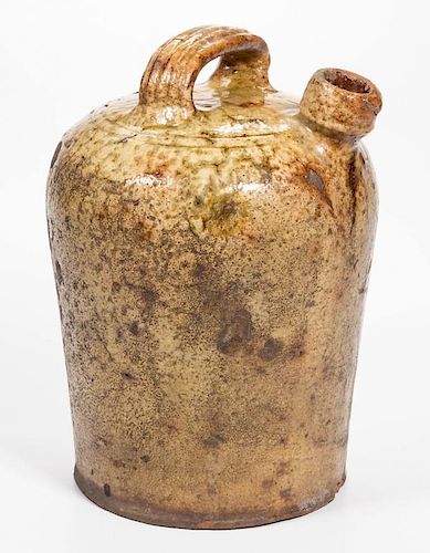 ANTHONY BAECHER ATTRIBUTED, WINCHESTER, SHENANDOAH VALLEY OF VIRGINIA DECORATED EARTHENWARE / REDWARE HARVEST JUG