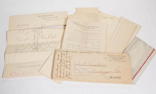 MAINE CIVIL WAR AND RELATED MANUSCRIPT LETTERS, LOT OF 20