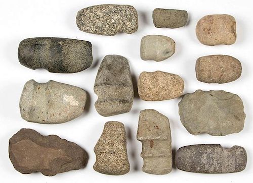 NATIVE AMERICAN STONE TOOLS, LOT OF 14