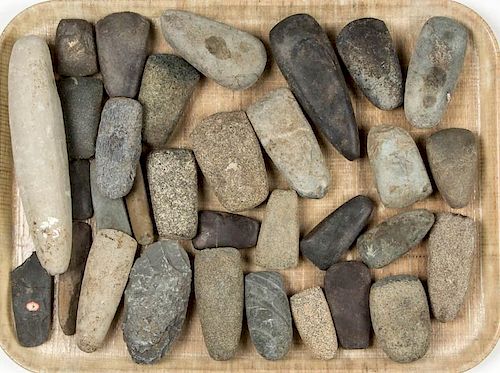 NATIVE AMERICAN STONE TOOLS, LOT OF 31
