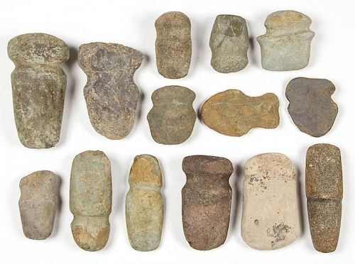 NATIVE AMERICAN STONE TOOLS, LOT OF 13