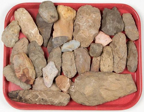 NATIVE AMERICAN STONE TOOLS, LOT OF 29