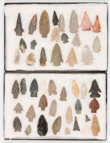 NATIVE AMERICAN STONE POINTS, LOT OF 45