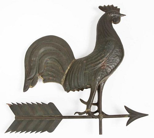 AMERICAN MOLDED FULL-BODY COPPER ROOSTER WEATHERVANE