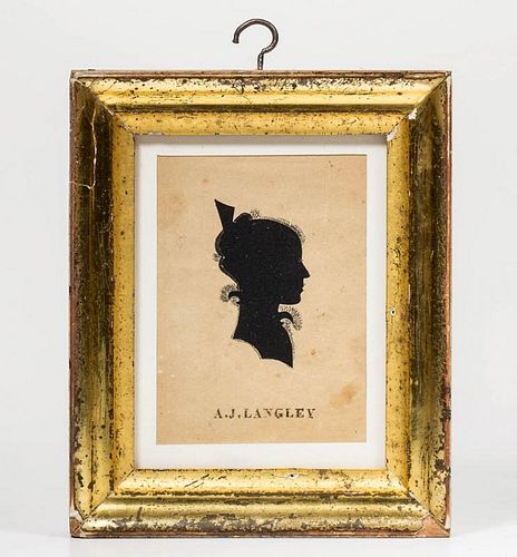 AMERICAN HOLLOW-CUT SILHOUETTE OF A YOUNG WOMAN