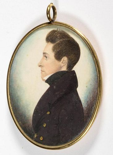 JAMES H. GILLESPIE (BRITISH-AMERICAN, B. 1793), ATTRIBUTED, MINIATURE PORTRAIT OF A GENTLEMAN