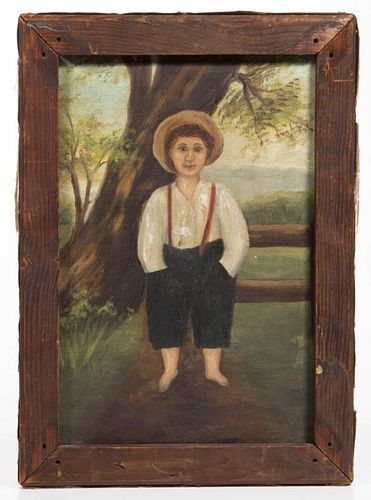 SHENANDOAH VALLEY OF VIRGINIA FOLK ART PORTRAIT OF A BOY