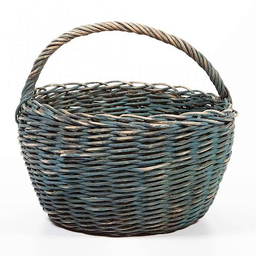 SHENANDOAH VALLEY OF VIRGINIA PAINTED WOVEN PULLED-ROD BASKET