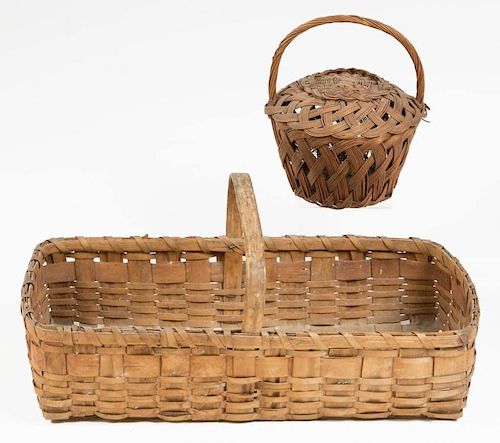 ASSORTED WOVEN BASKETS, LOT OF TWO