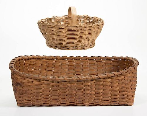 VALLEY OF VIRGINIA WOVEN BASKETS, LOT OF TWO