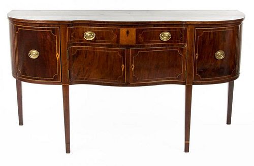 AMERICAN, PROBABLY BALTIMORE OR PHILADELPHIA, FEDERAL INLAID MAHOGANY SIDEBOARD