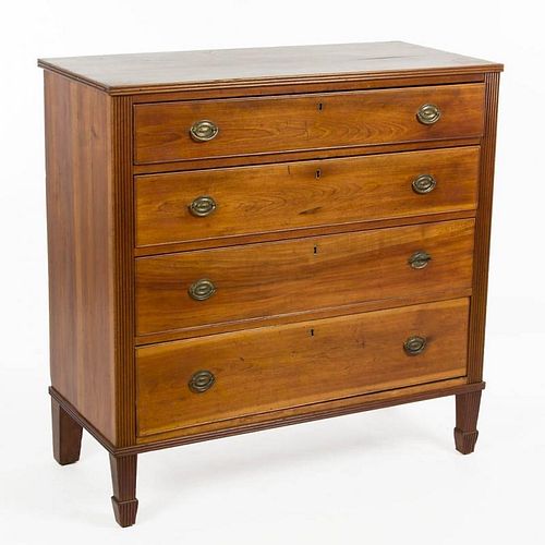 MID-ATLANTIC FEDERAL CHERRY CHEST OF DRAWERS