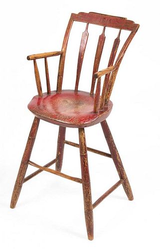 AMERICAN WINDSOR PAINTED HIGH CHAIR