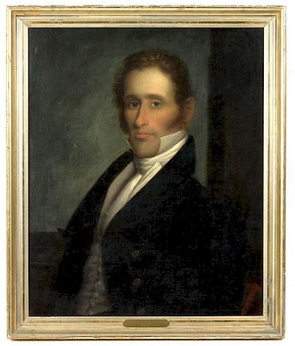 AMERICAN SCHOOL (19TH CENTURY), POSSIBLY FOLLOWER OF REMBRANDT PEALE, PORTRAIT OF A GENTLEMAN