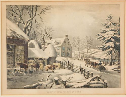 CURRIER AND IVES WINTER GENRE PRINT
