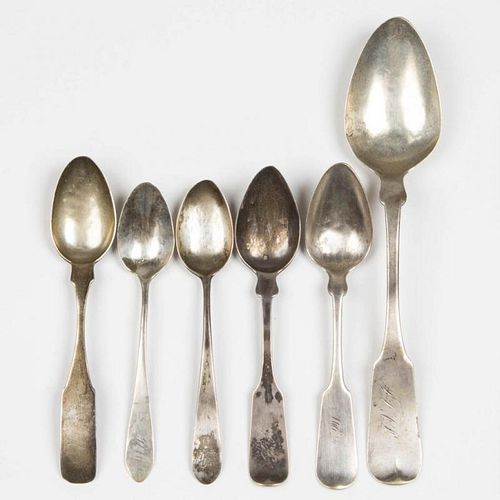 VIRGINIA COIN SILVER SPOONS, LOT OF SIX