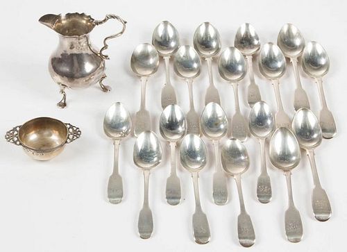 ASSORTED ENGLISH STERLING SILVER ARTICLES, LOT OF 20
