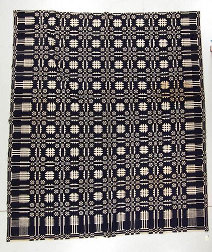 AMERICAN SUMMER - WINTER DOUBLE-WEAVE COVERLET