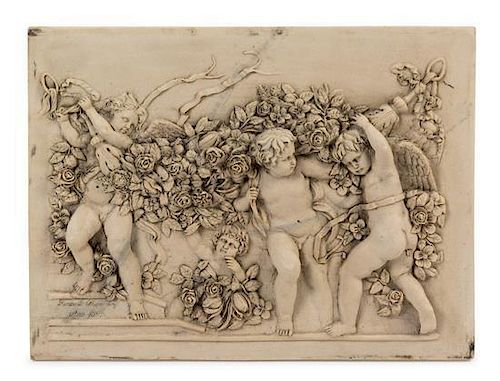 A French Marble Plaque Height 11 3/4 x width 15 3/4 inches.