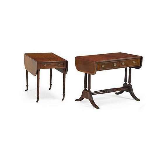 TWO DROP-LEAF TABLES