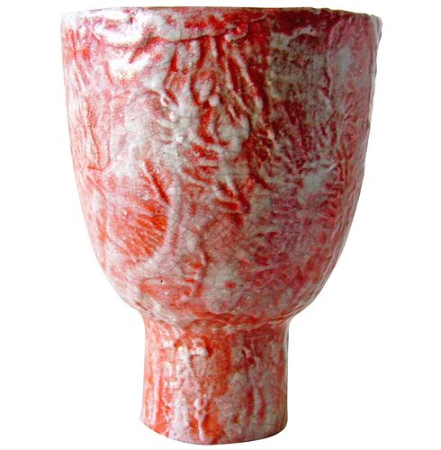 Bitossi Raymor Italian Modernist Large Scale Foamy Ceramic Vessel Urn Planter