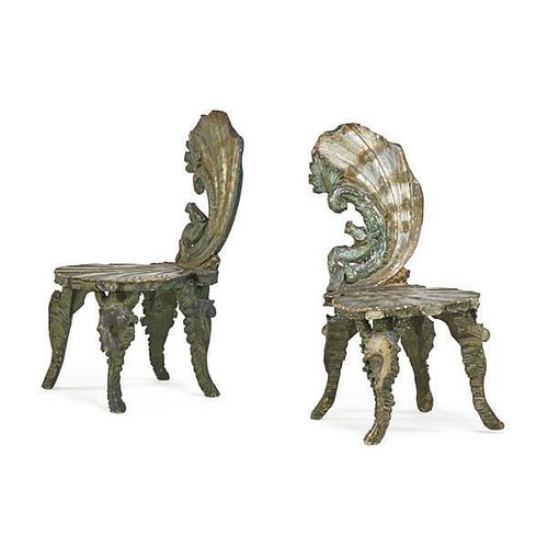 PAIR OF ITALIAN ROCOCO STYLE GROTTO CHAIRS