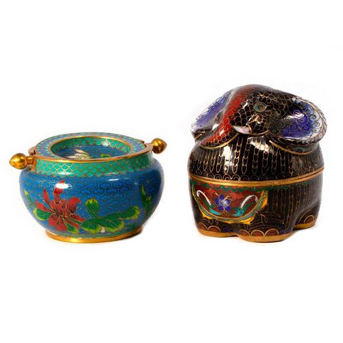 Two Chinese cloisonne jars.