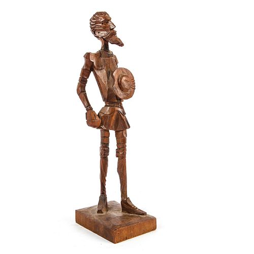CARVED WOOD FIGURE OF DON QUIXOTE