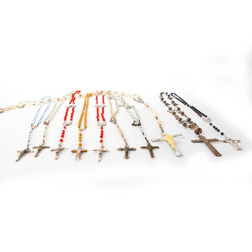 10 20TH C. BEADED ROSARY NECKLACES