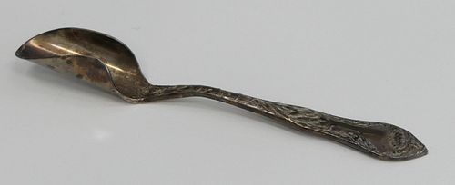 ANTIQUE HEAVY STERLING SILVER CHEESE SCOOP
