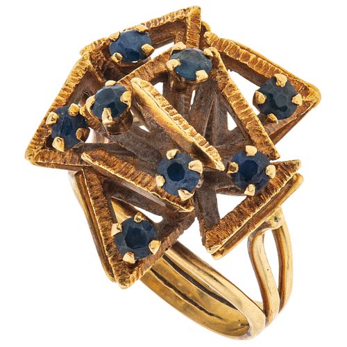 SAPPHIRES RING. 16K YELLOW GOLD