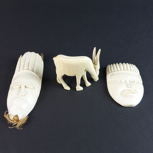 Three (3) African Carved Figurines