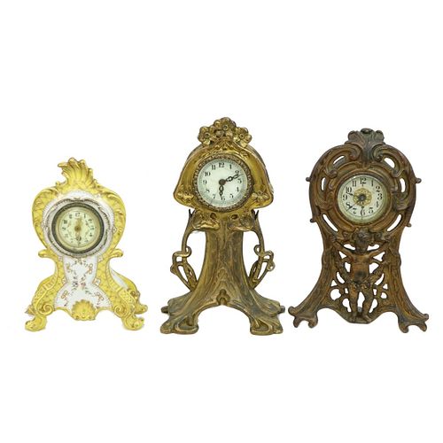 Three Art Nouveau Clocks