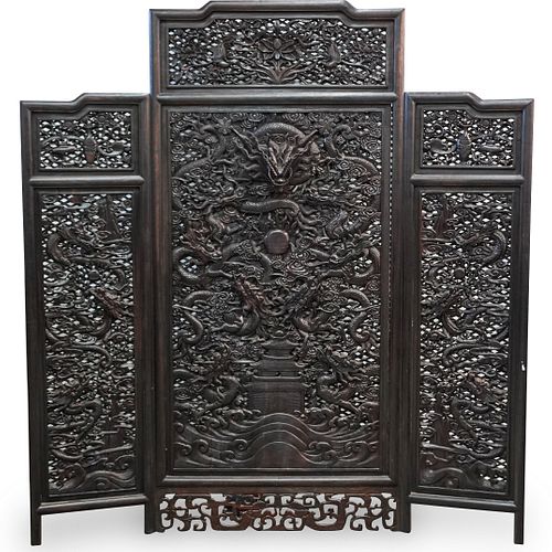 Chinese Wood Carved Screen