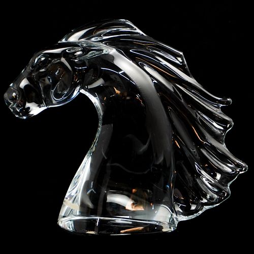 Daum Glass Horse Bust