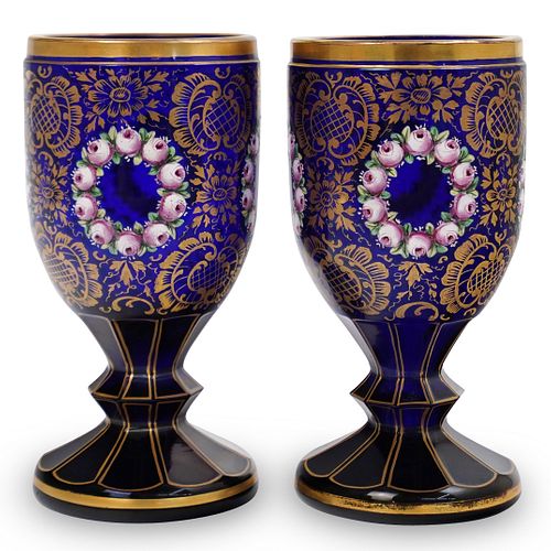Pair of Moser Glass Chalice
