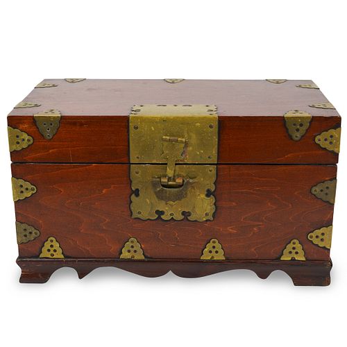 Chinese Wood and Brass Chest