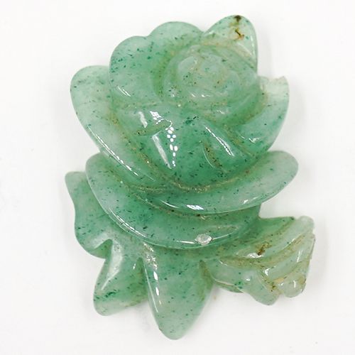 Carved Green Jade Flower Pendant