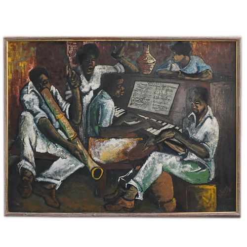 Nehemy Jean (Haitian, b. 1931) Oil Painting
