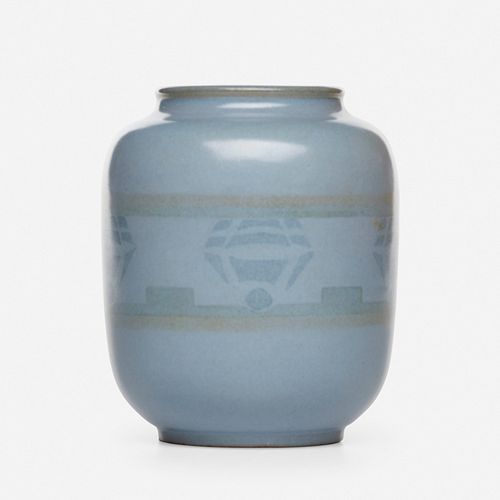 Marblehead Pottery, vase with schooners