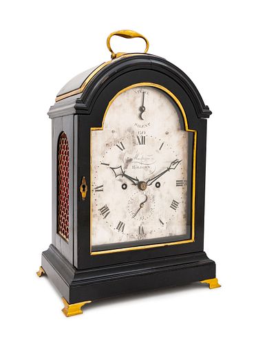 A George III Brass Mounted Ebonized Bracket Clock